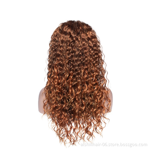 Wholesale headband wigs vendors light brown deep wave headband wigs curly synthetic headband wigs for black women